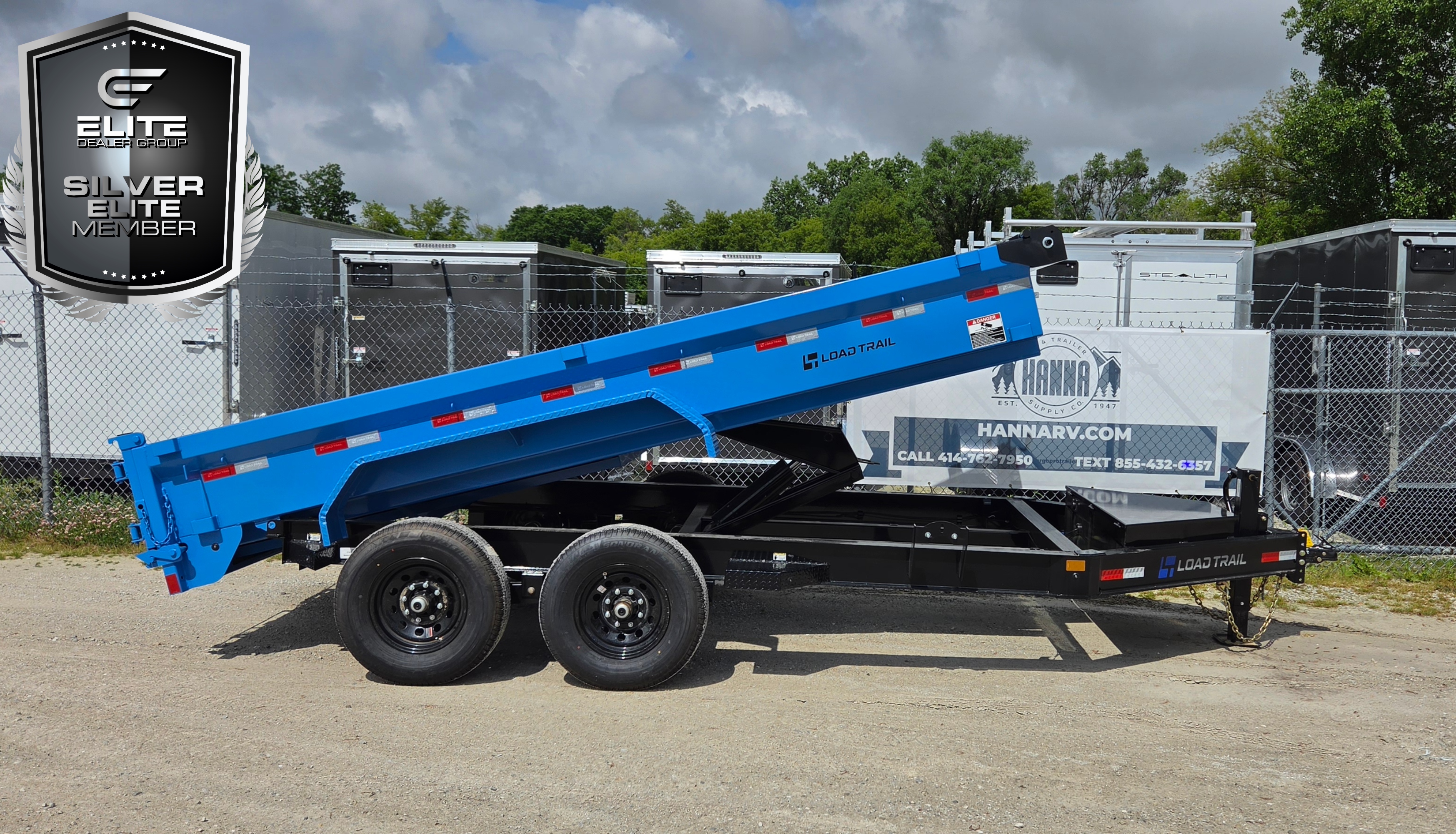 Load Trail 83 X 14 Tandem Axle 14,000 Lb Economy Dump Trailer- 18" Sides-Blue Sky